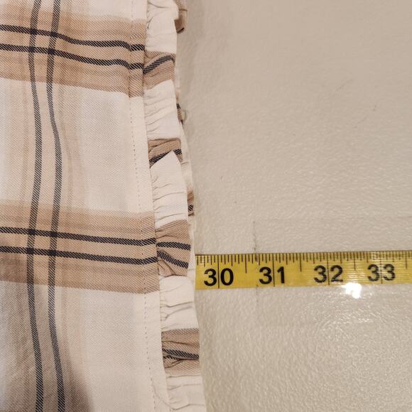 Soft Surroundings Beige Plaid Button Up Night Devine Pajama Top Size Large - Picture 8 of 10